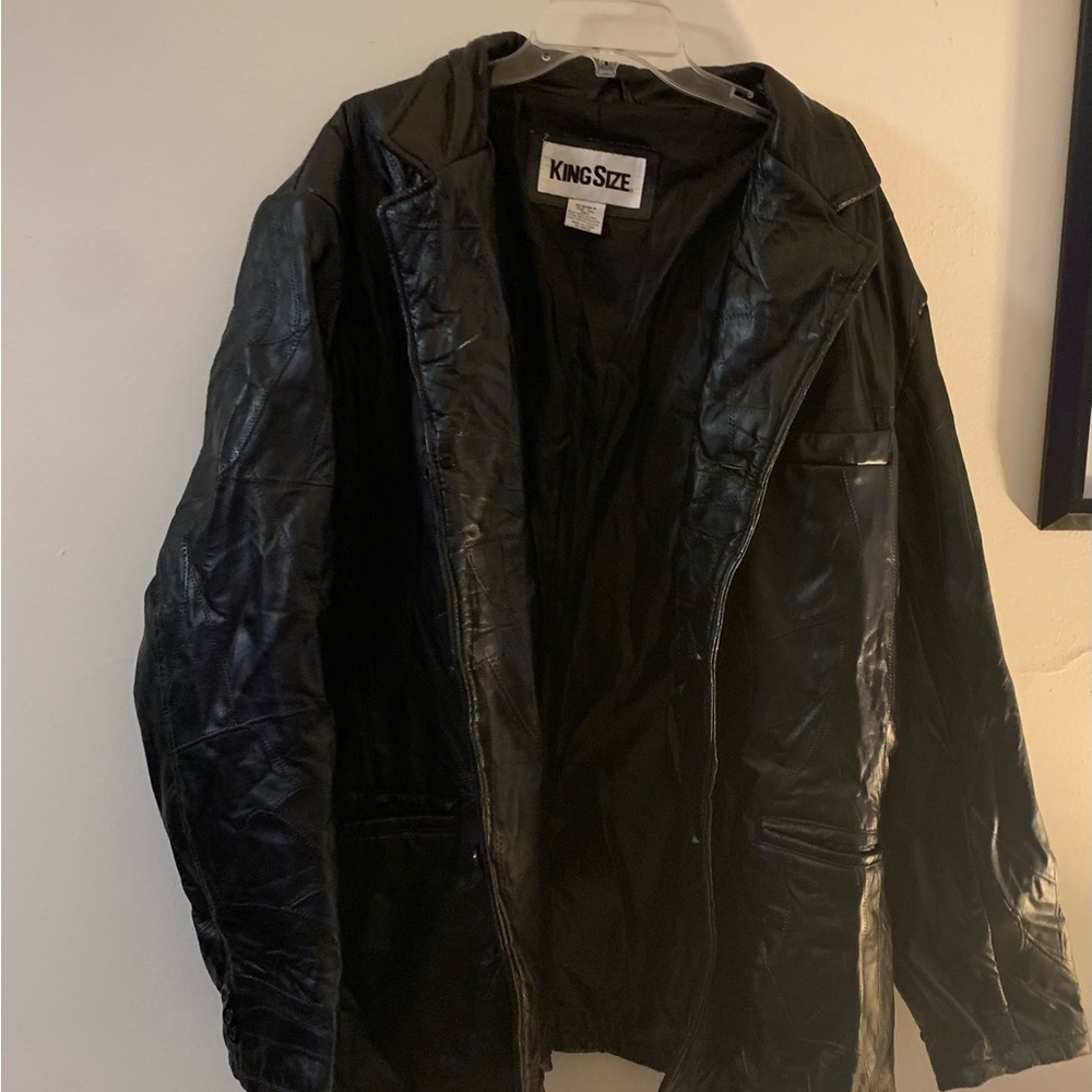 King Size Black Leather Jacket - image 5